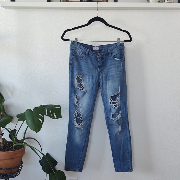 Cello Denim - Ripped Boho Slim Jeans